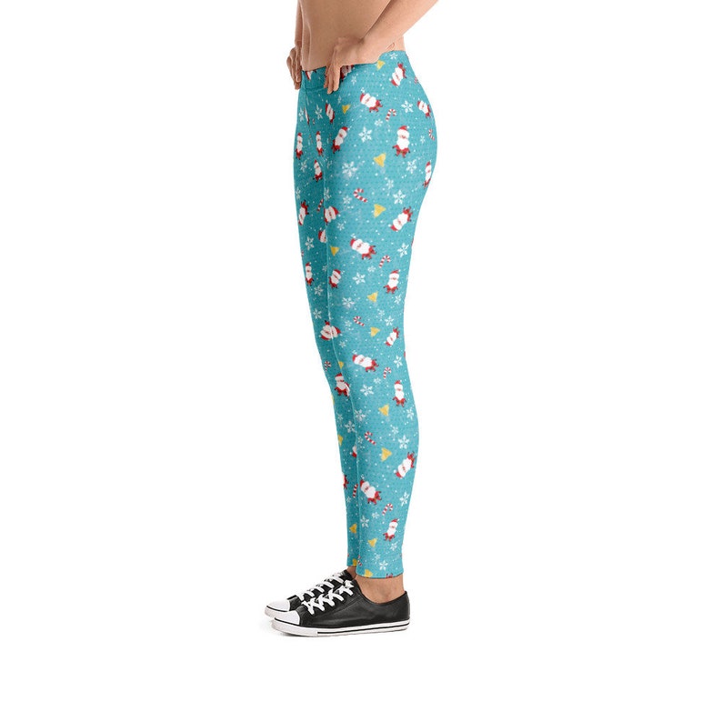 Christmas Leggings Pajamas Santa Claus Ladies Women Size XS S M L XL