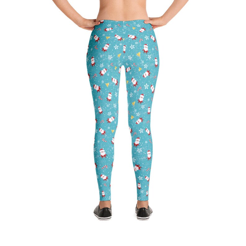 Christmas Leggings Pajamas Santa Claus Ladies Women Size XS S M L XL