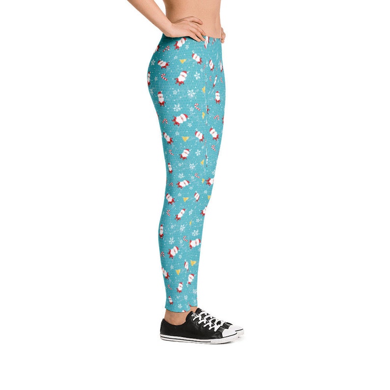 Christmas Leggings Pajamas Santa Claus Ladies Women Size XS S M L XL