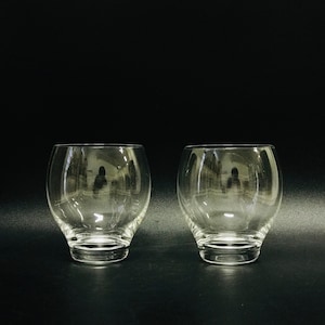 Orrefors stielloses Weinglas, 2er-Set, Vintage schwedische Glasbarware, skandinavisches Design