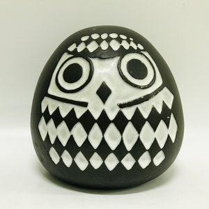 Duża skarbonka w kształcie sowy z ceramiki w stylu mid-century modern, szwedzki Gabriel Keramik, figurka ceramiczna vintage, skandynawski modernistyczny design z lat 60.
