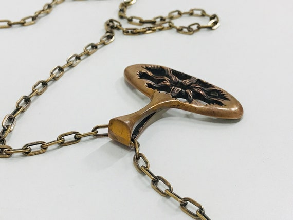 Mid century modern Swedish bronze necklace with b… - image 9