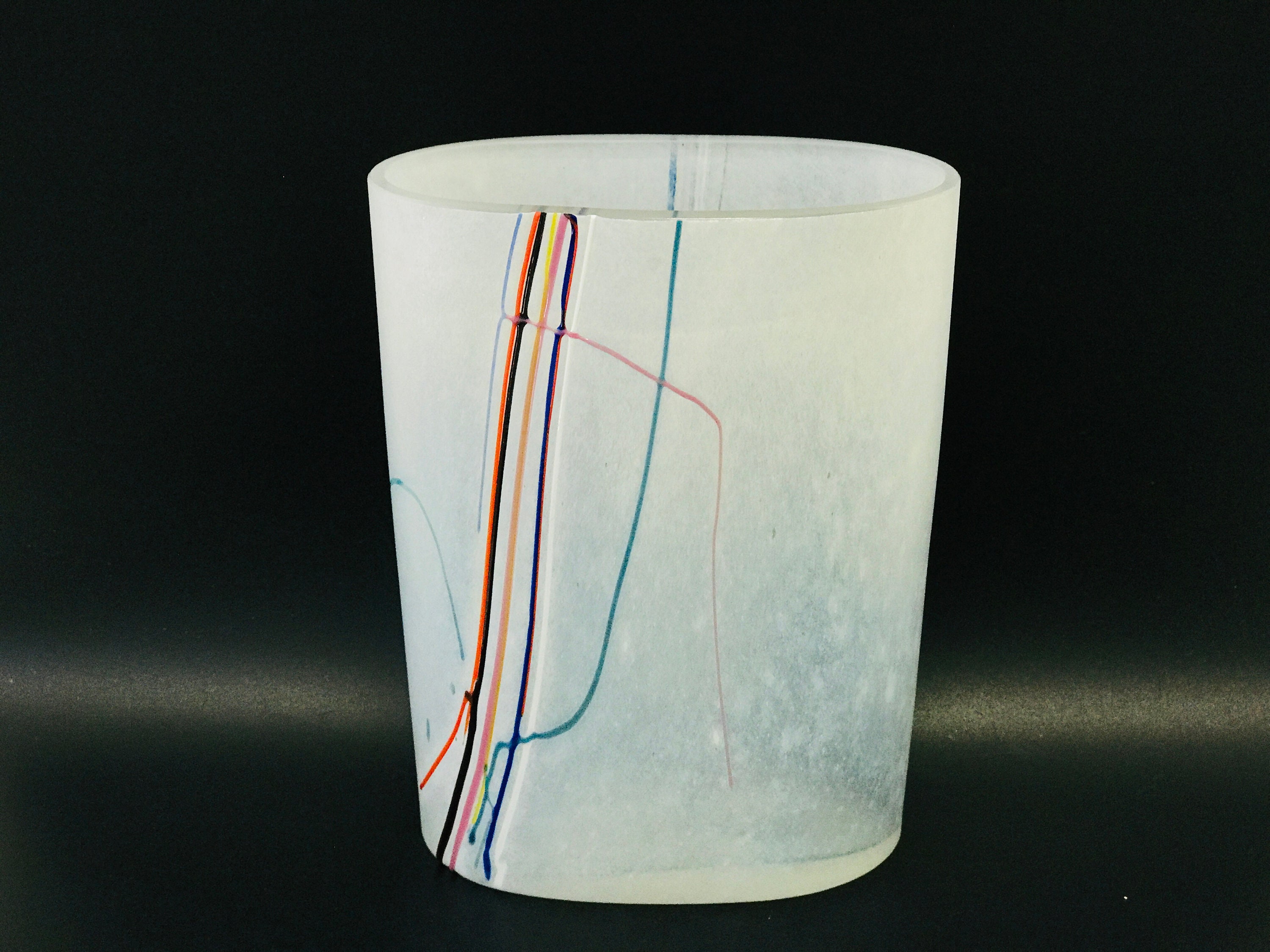 Bertil Vallien、Kosta Boda「レインボー」ガラス花瓶、スウェーデンの