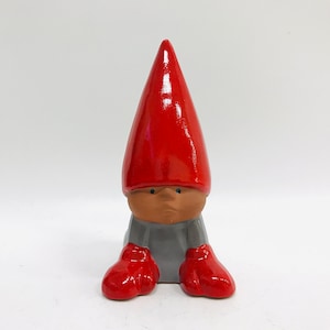 Lisa Larson, Ceramic gnome Nisse/Tomtenisse/Elf figurine, Vintage Santa sculpture, Swedish Christmas decoration