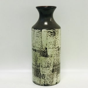 Mari Simmulson, Upsala Ekeby &quot;Tina&quot; vase, 1962 Swedish mid century modern ceramic, Scandinavian vintage design pottery, Brown glaze