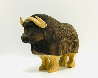 砂漠の鉄木バッファロー旋盤彫刻 - バイソン - Etsy 日本