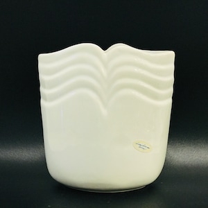 Lisa Larson, White ceramic vase, Vintage Swedish pottery home decor, Scandinavian modern