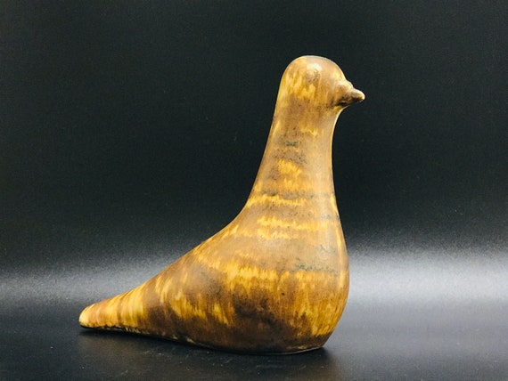 手作りの石器製鳩/ハトの置物、スウェーデンの EGO Stengods、Gösta