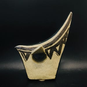 Stylized stoneware whale/dolphin/shark sculpture, Hand crafted studio ceramic figurine