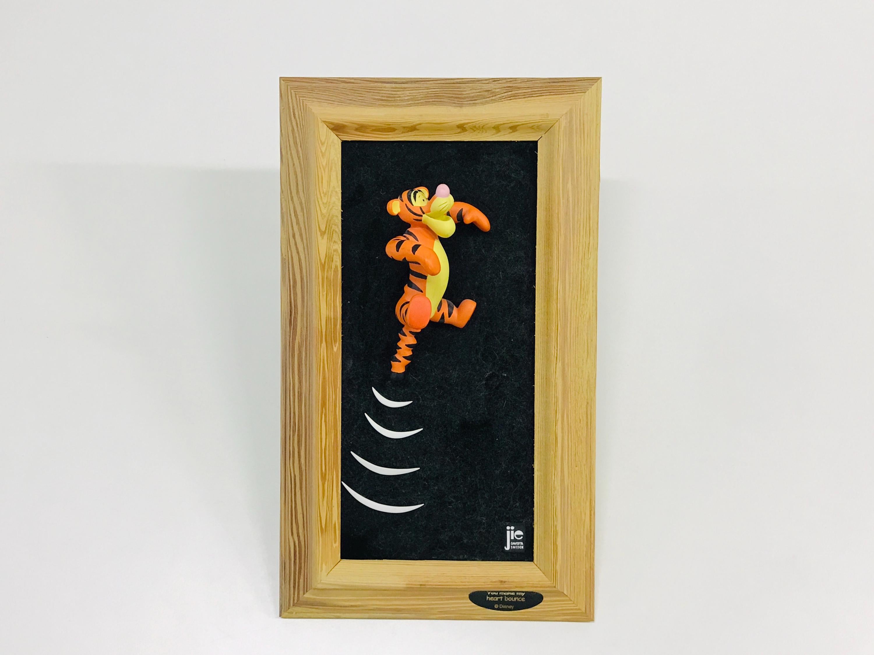 パンキー2006ティガー Merrythoughtディズニー 可愛い9cm JIE Gantofta Disney Bounce Tigger Wall Hanging 3D Sculpture Frame