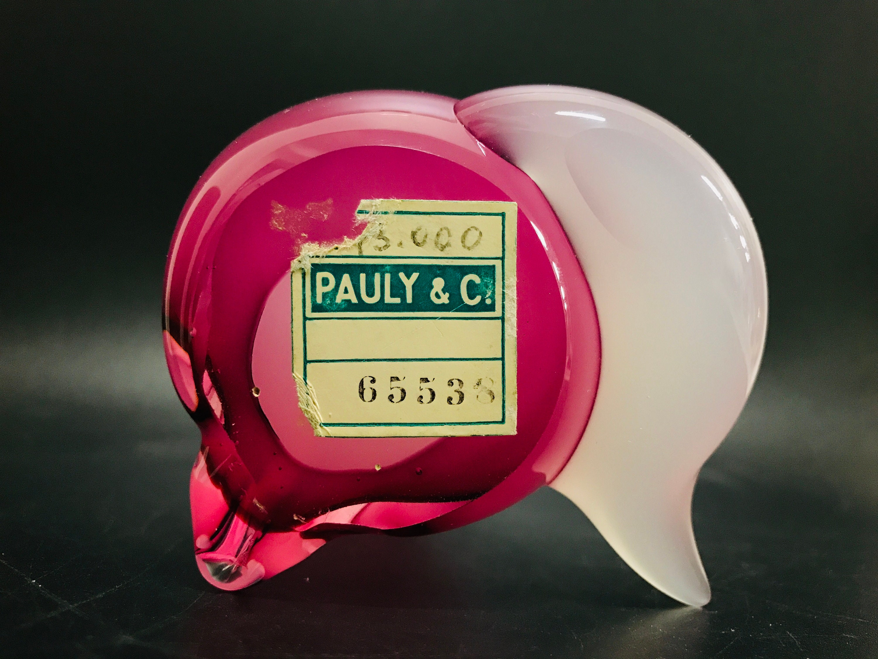 ムラーノ アラバストロ ピンク/チェリー ガラスの猫の置物、アルキメデ