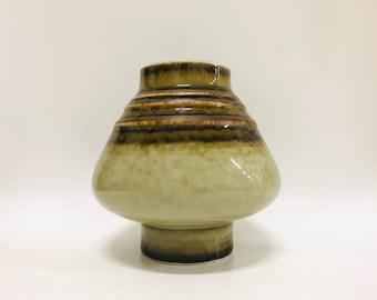 Rörstrand Steingut Vase, Olle Alberius, Serie "Bambus", Mid Century Modern schwedische Kunst Keramik, skandinavische Designer Keramik