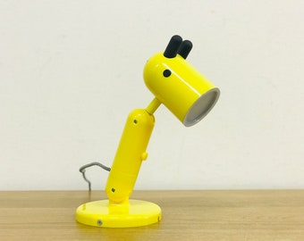 IKEA Knux yellow desk lamp, Monica Mulder, Wall hanging giraffe lamp, Kid table lamp, 1990s vintage design, V1701