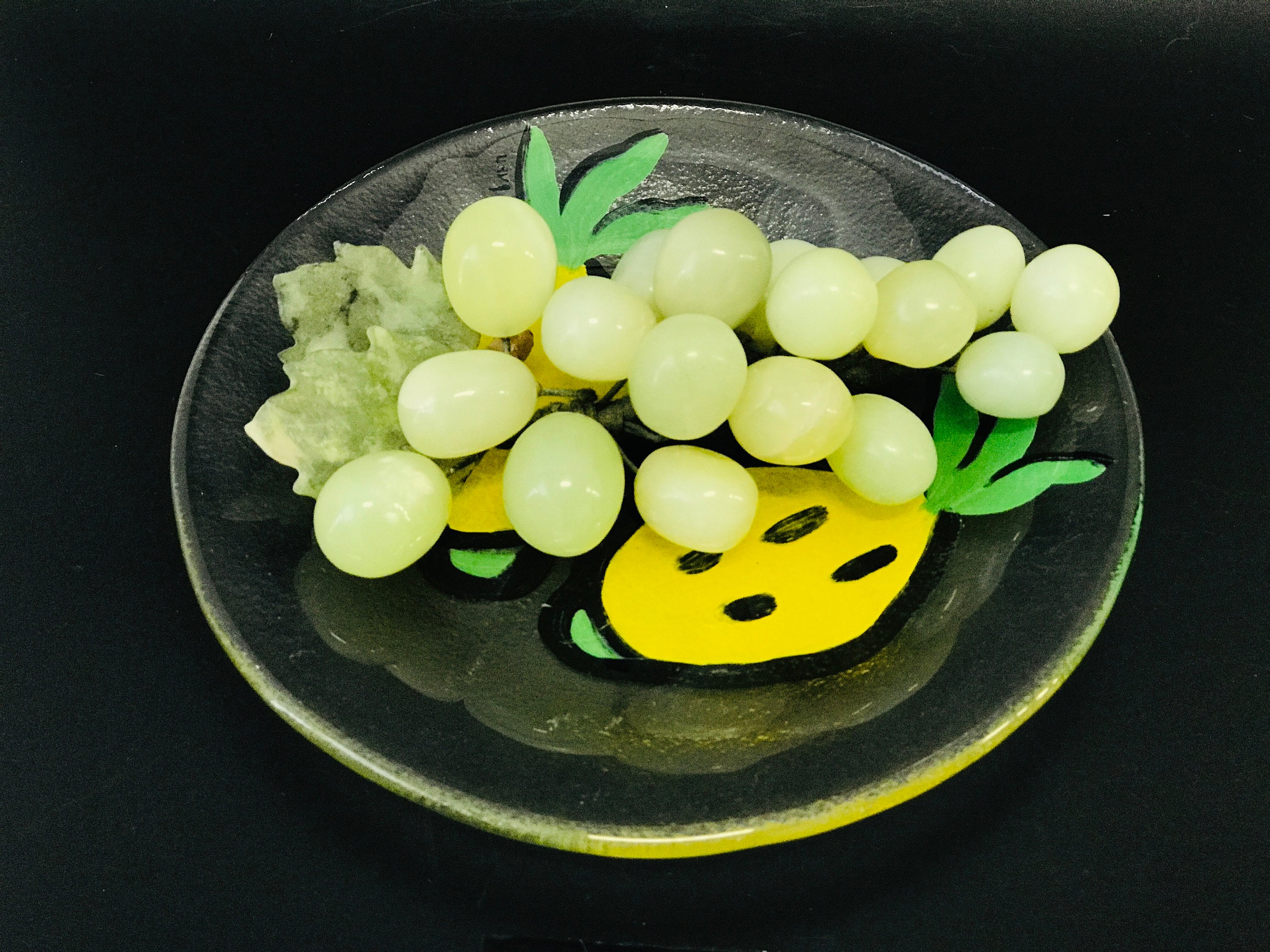 Ulrica Hydman-vallien, Kosta Boda Glass Citron Plate, Hand Painted