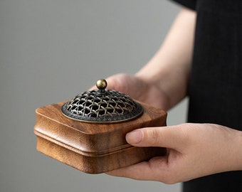 Artisan Handmade Original Black Walnut Wood Incense Stick Holder, Incense Burner, Zen Decor, Meditation, Minimalism Incense Holder, Yoga