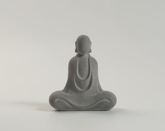 Artisan Handmade Fine Cement Meditating Buddha Statue, Meditation, Mindfulness Gift, Tea Accessories, Yoga Studio, Zen Decor, Zen Figure