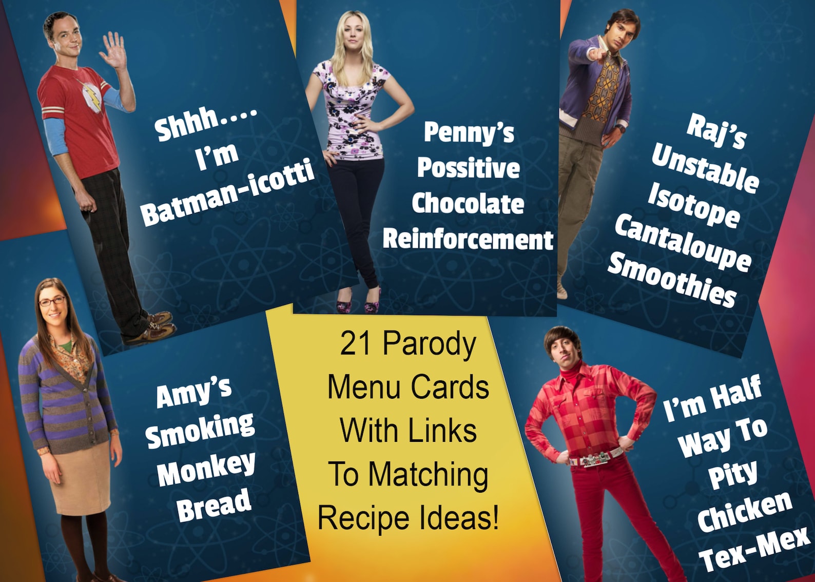 21 Editable The Big Bang Theory Parody Buffet Table Cards With Etsy 