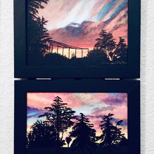 Sunset Painting Set. Six 7