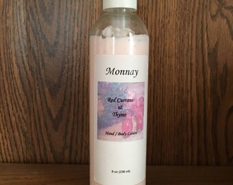 8 oz scented lotion - Red Currant & Thyme