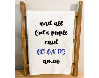 Kentucky Wildcats; Flour Sack Towel; University of Kentucky; Kentucky Wildcats Decor; Kitchen Decor;Kentucky Dish Towel;Go Cats Amen;KY Gift