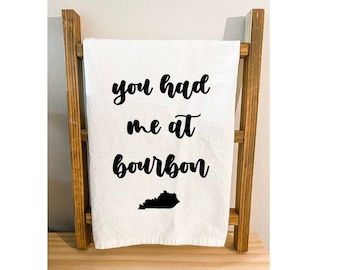 You Had Me at Bourbon Hand Towel; Bourbon Hand Towel; Bourbon Decor; Bourbon Bar Decor; Bar Towel; Bourbon Gift; Bourbon Shelf Decor; Bar