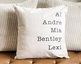 Family Name Pillow Case; Pet Name Decor; Personalized Pillow Case; Personalized Gift; Custom Pillow Case; Family Name Gift; Pet Names; Gift