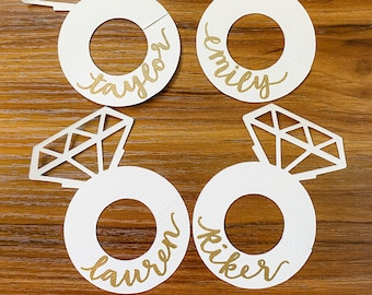 Drink Marker; Diamond Ring Drink Tag; Wine Glass; Bridal Shower Decor; Engagement Party Decor; Bubbly Bar Decor; Ring Drink Markers; Bubbly