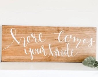 Here Comes Your Bride Wooden Sign; Wedding Sign; Rustic Wedding Sign; Ring Bearer Sign; Funny Ring Bearer Sign; Cute Wedding Ceremony Sign
