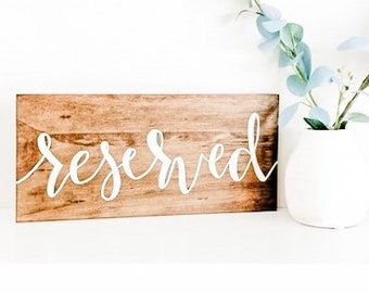 Reserved Seating Sign; Wooden Wedding Sign; Wedding Ceremony Sign; Wedding Aisle Sign; Wooden Reserved Wedding Sign; Rustic Wedding Signs