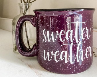 DECAL ONLY; Sweater Weather Mug Decal; Fall Coffee Mug Decal; Pumpkin Mug Decal; Fall Decor; Fall Coffee Cup Decal; Funny Fall Mug Decal