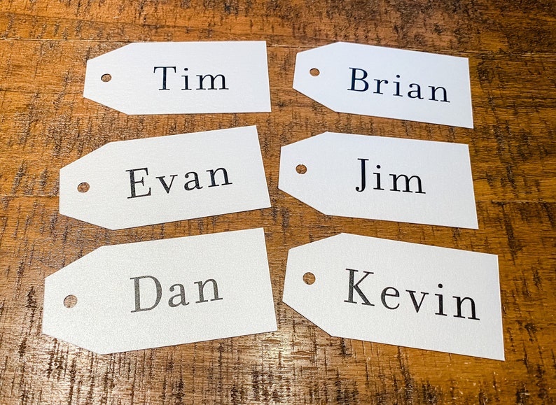 Wedding Name Cards Name Tags Gift Bag Tags Pearl Shimmer Etsy