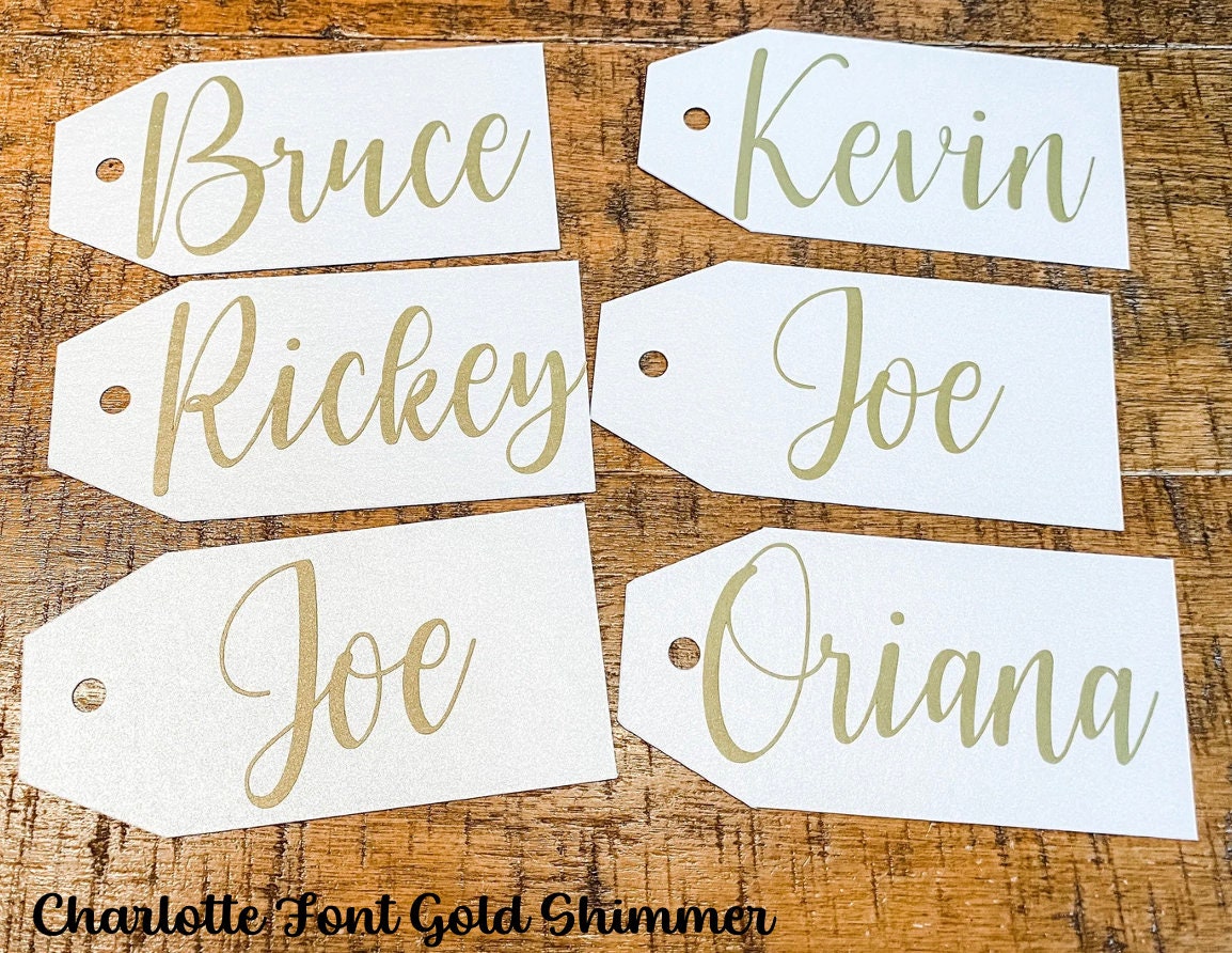 Wedding Name Cards Name Tags Gift Bag Tags Pearl Shimmer Tags Bridesmaid Gift  Tags Bridesmaid Gift Bridal Shower Name Tags Place Card 