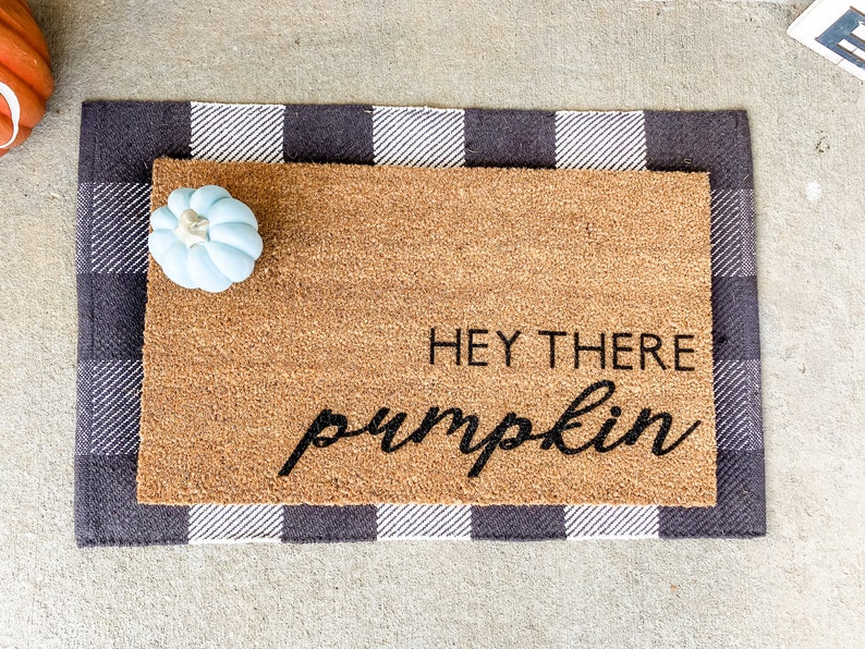 Hey There Pumpkin Fall Doormat Fall Home Decor Pumpkin Decor Fall Welcome MatFunny DoormatHello PumpkinHalloween DoormatHousewarming image 2