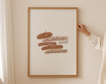 Proverbs 31 Printable Wall Art: Blessed Mother Scripture Decor (Digital Download)