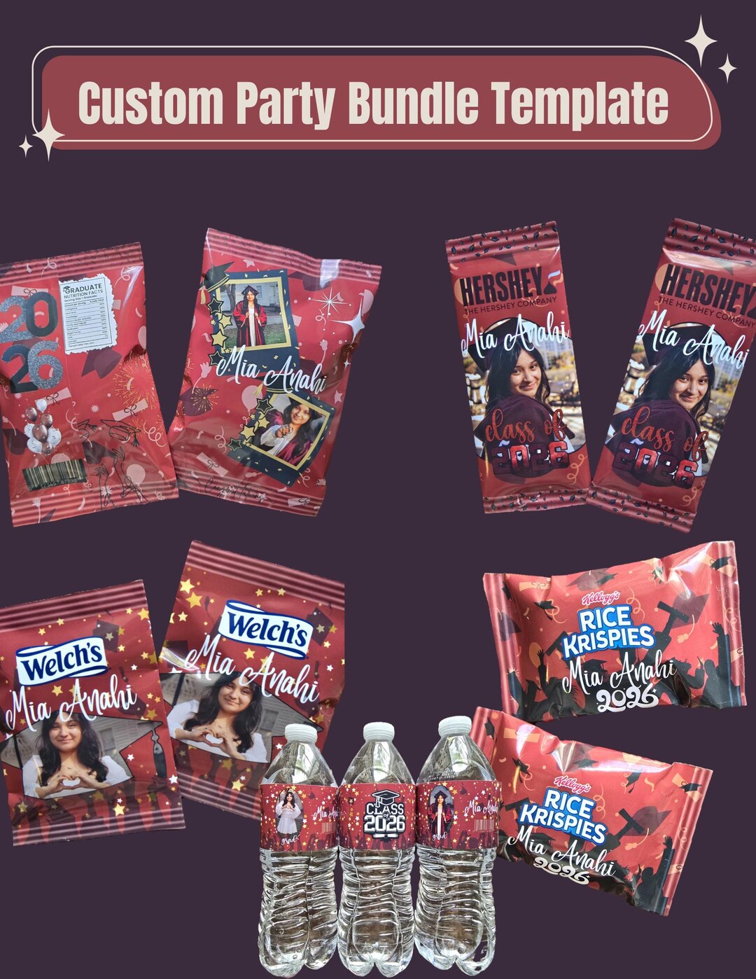 Custom Party Bundle Canva Template - Choose Any Theme, Color, Pictures ...