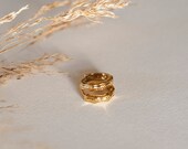 Lucky Bamboo Gold-filled Huggies - Minimal Chinese Hoops - Chinese New Year Gift - Minimal Bamboo Earrings - Small Gold-filled Hoops