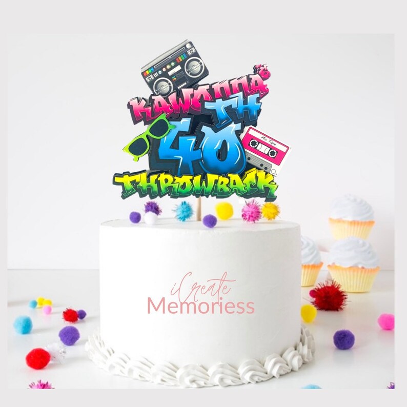 Topper Gateau Danniversaire Des Annees 90 Topper Gateau Etsy