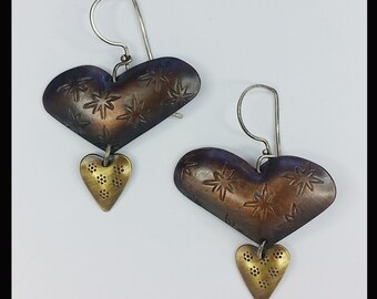 Handmade Heart Dangle Earrings