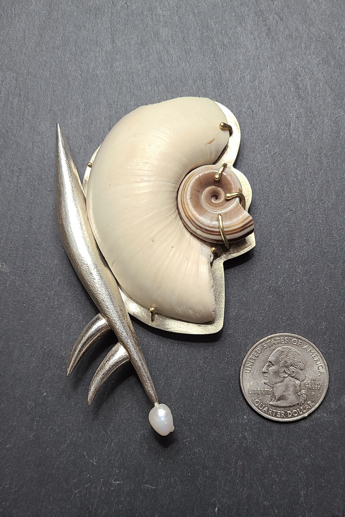 Shell Art/gift/handmade in Studio/brooch/pin/ready to Ship/custom ...