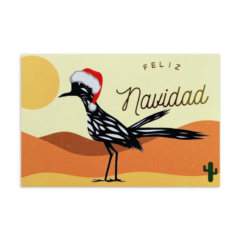 Feliz Navidad Roadrunner Christmas Note Card Set 12 Etsy
