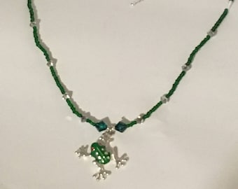 Frog and Crystal Necklace
