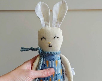 Rabbit doll, bunny plush, ready to go, rag doll, baby shower gift, rabbit plush, handmade doll, child bedroom decoration, stuffed toy