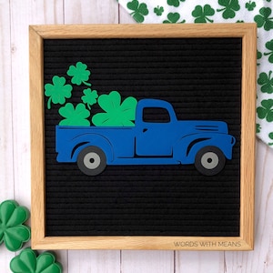 St. Patricks Truck, Clover Truck, Truck for Letterboards and Feltboards