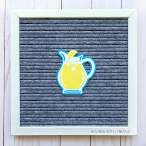 Lemonade Pitcher Icon, letterboard lemonade, lemonade decorations, lemon decor, letterboard accessories, feltboard accessories