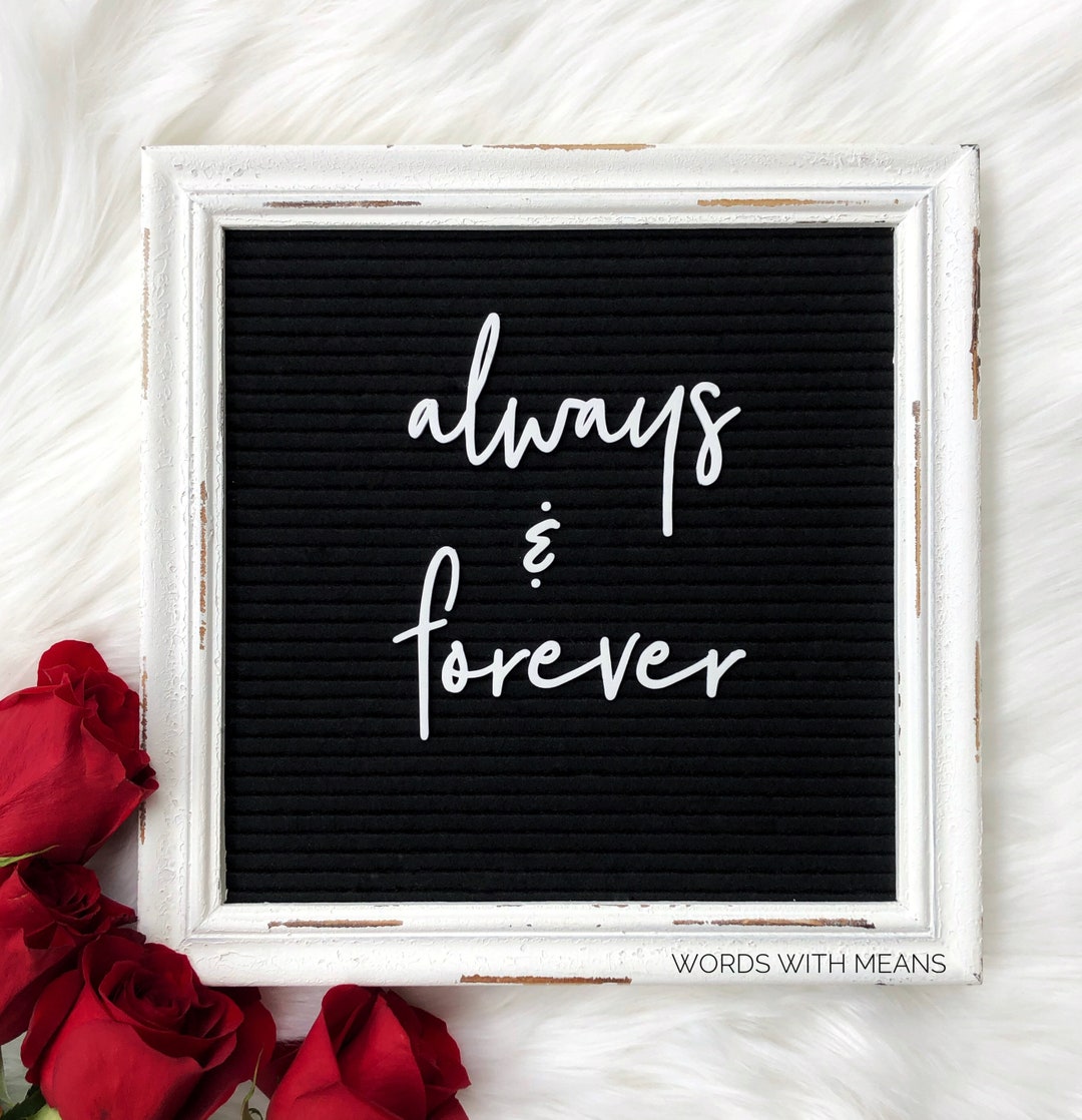 Modern Farmhouse Cursive Always + Forever Letterboard Words, Cursive ...