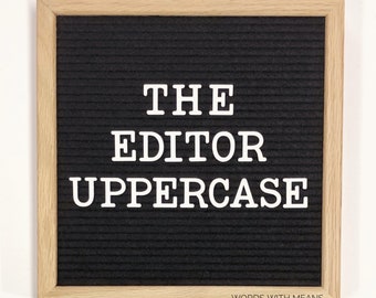 The Editor Uppercase Letterset, standard letterboard letters, custom letter board letters, felt board, letter board, letterboard