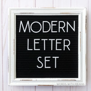 Modern Letterset for Letterboards + feltboards, letterboard letters, feltboard letters, modern letters, modern font, letterboard accessories