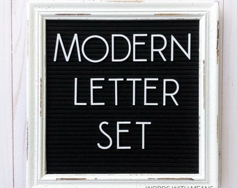 Modern Letterset for Letterboards + feltboards, letterboard letters, feltboard letters, modern letters, modern font, letterboard accessories