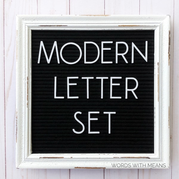 Modern Letterset for Letterboards + feltboards, letterboard letters, feltboard letters, modern letters, modern font, letterboard accessories