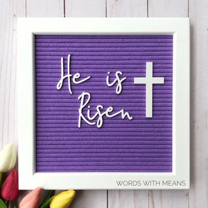 Modern Script He is Risen Word Set for Letterboards + Feltboards, he is risen sign, cursive letterboard, feltboard accessories, Easter sign